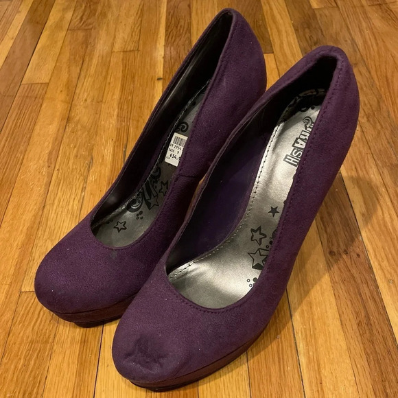 Brash Purple Suede Stiletto Platform High Heels Women’s Size 9 - Picture 1 of 10
